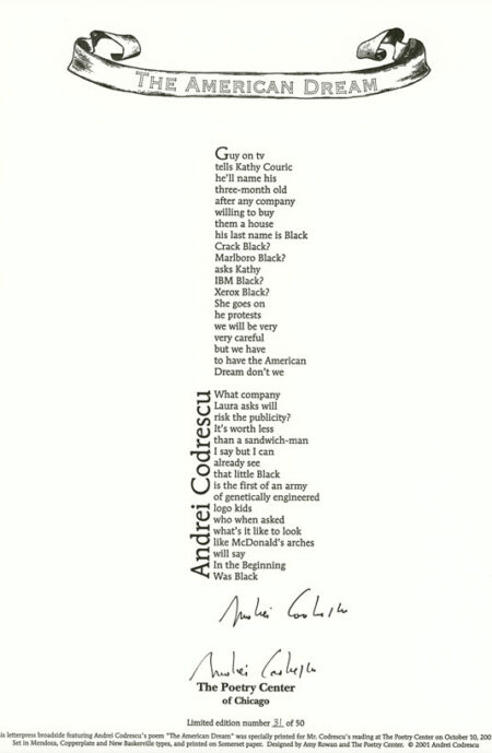 Andrei Codrescu with Amy Rowan - Signed