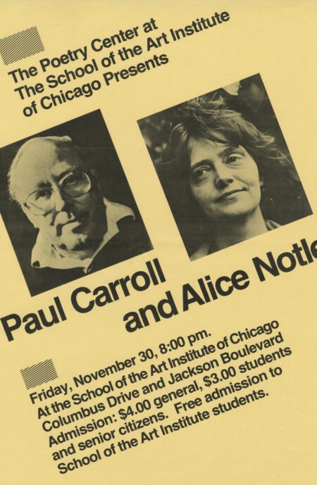 Paul Carroll & Alice Notley Poster