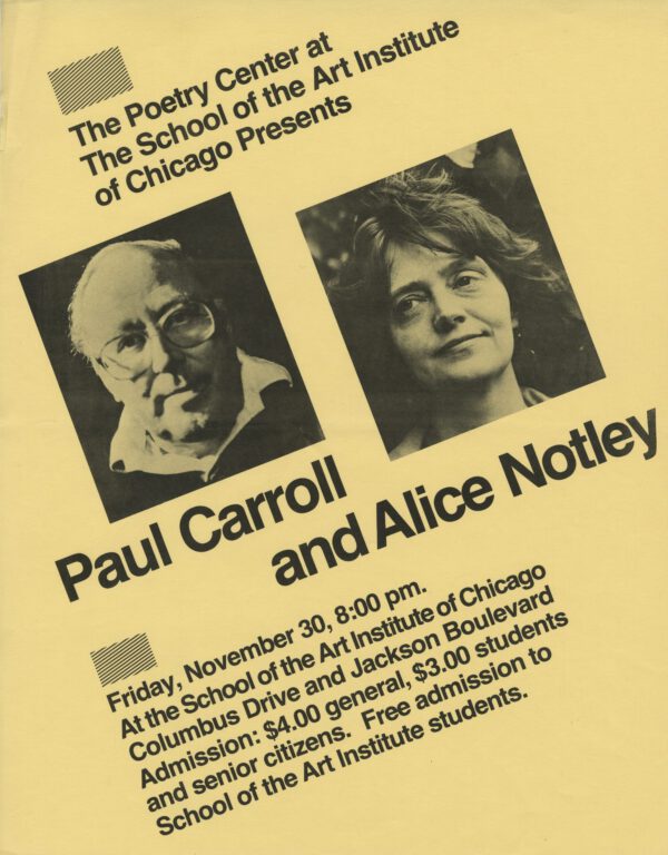 Paul Carroll & Alice Notley Poster