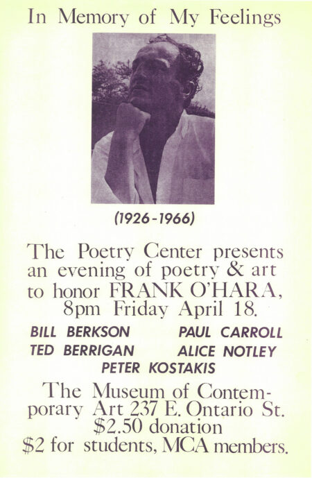 In Memory of My Feelings: Bill Berkson, Paul Carroll, Ted Berrigan, Alice Notley, Peter Kostakis Poster