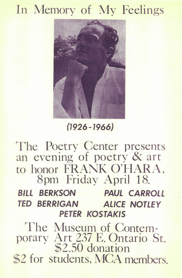 In Memory of My Feelings: Bill Berkson, Paul Carroll, Ted Berrigan, Alice Notley, Peter Kostakis Poster