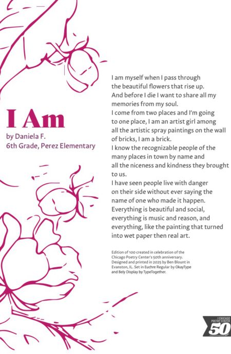 CPC Student Broadside by Daniela F.: I Am